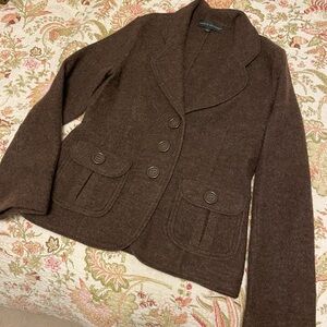 Harve Benard Chocolate Brown Women's Bouchle Sweater Blazer